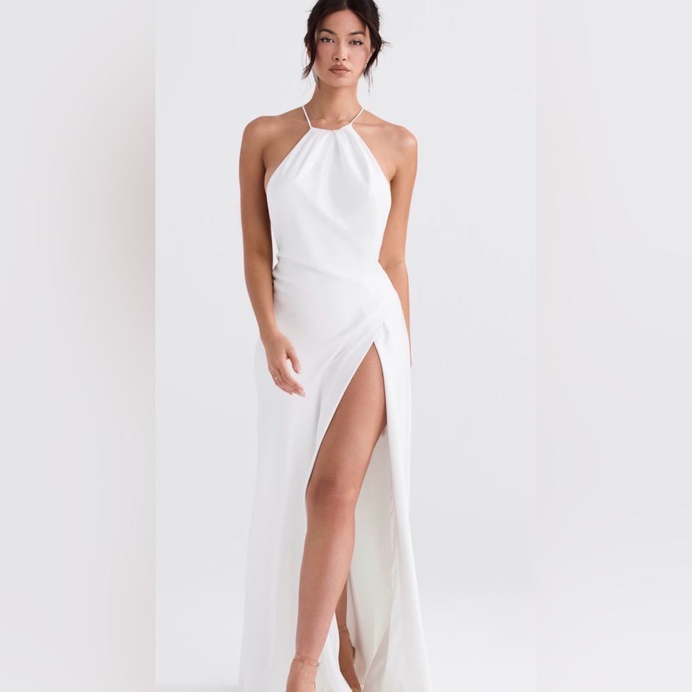 House of CB Zanab Open Back Satin Maxi